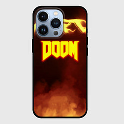 Чехол для iPhone 13 Pro Doom storm огненное лого, цвет: 3D-черный