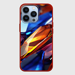 Чехол для iPhone 13 Pro Прозрачные блестящие камни, цвет: 3D-красный