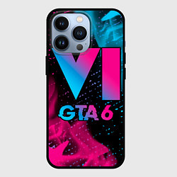 Чехол для iPhone 13 Pro GTA 6 - neon gradient, цвет: 3D-черный