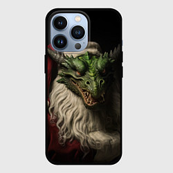 Чехол для iPhone 13 Pro Дракон в костюме Санты, цвет: 3D-черный