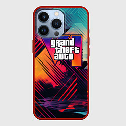 Чехол для iPhone 13 Pro GTA 6 abstract logo, цвет: 3D-красный