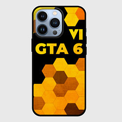 Чехол для iPhone 13 Pro GTA 6 - gold gradient посередине, цвет: 3D-черный