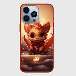 Чехол для iPhone 13 Pro Крылатый чудо дракон, цвет: 3D-красный