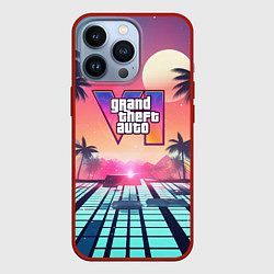 Чехол для iPhone 13 Pro Gta 6 retro style, цвет: 3D-красный