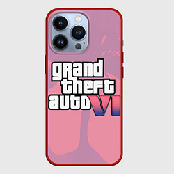Чехол для iPhone 13 Pro GTA 6 pink, цвет: 3D-красный