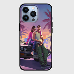 Чехол для iPhone 13 Pro GTA 6 Люсия и Джейсен, цвет: 3D-черный