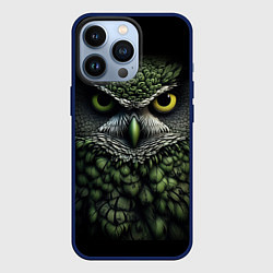 Чехол для iPhone 13 Pro Зелено черная сова, цвет: 3D-тёмно-синий
