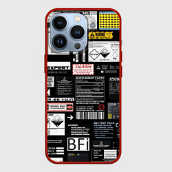Чехол для iPhone 13 Pro Инженерные шильдики, цвет: 3D-красный