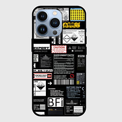 Чехол для iPhone 13 Pro Инженерные шильдики, цвет: 3D-черный