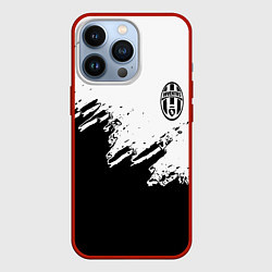 Чехол для iPhone 13 Pro Juventus black sport texture, цвет: 3D-красный