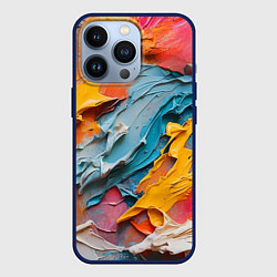 Чехол для iPhone 13 Pro Абстрактная живопись акрилом, цвет: 3D-тёмно-синий