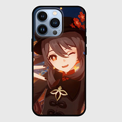 Чехол для iPhone 13 Pro Genshin Impact Hu Tao smile, цвет: 3D-черный