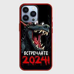 Чехол для iPhone 13 Pro Встречайте 2024 год, цвет: 3D-красный