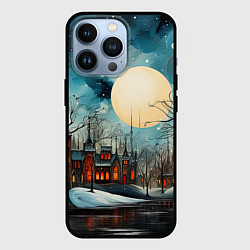 Чехол для iPhone 13 Pro Ночной новогодний город, цвет: 3D-черный