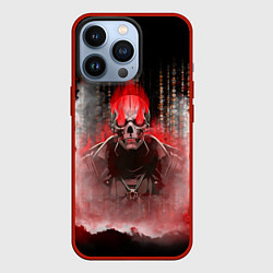 Чехол для iPhone 13 Pro Красный скелет в дыму, цвет: 3D-красный