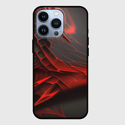Чехол iPhone 13 Pro Красная сеть на чёрном фоне