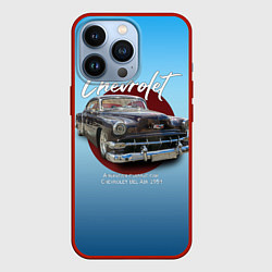 Чехол для iPhone 13 Pro Американский классический автомобиль Chevrolet Bel, цвет: 3D-красный