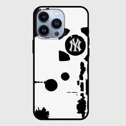 Чехол для iPhone 13 Pro New York yankees - baseball team pattern, цвет: 3D-черный