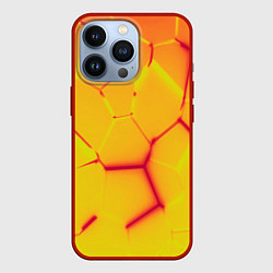 Чехол для iPhone 13 Pro Плиты желтые броня, цвет: 3D-красный