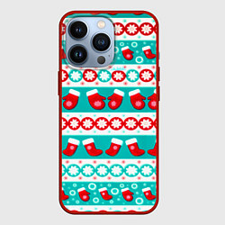 Чехол для iPhone 13 Pro Рождество паттерн, цвет: 3D-красный