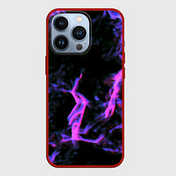 Чехол для iPhone 13 Pro Неоновая текстура разрывы текстура, цвет: 3D-красный