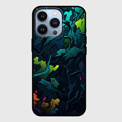 Чехол для iPhone 13 Pro Кислотная яркая абстракция в камуфляжном стиле, цвет: 3D-черный