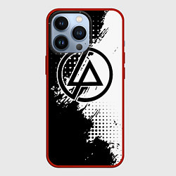 Чехол для iPhone 13 Pro Linkin park - черно-белая абстракция, цвет: 3D-красный