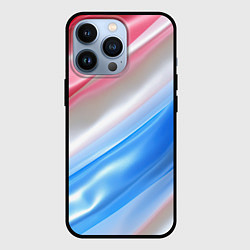 Чехол для iPhone 13 Pro Белые синие красные светлые полосы абстракции, цвет: 3D-черный