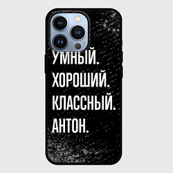 Чехол для iPhone 13 Pro Умный, хороший, классный: Антон, цвет: 3D-черный