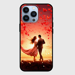 Чехол для iPhone 13 Pro Влюбленная пара 14 февраля, цвет: 3D-черный