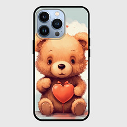 Чехол для iPhone 13 Pro Медвежонок с сердечком 14 февраля, цвет: 3D-черный