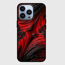 Чехол для iPhone 13 Pro Красно черный текстурный фон, цвет: 3D-черный