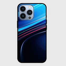 Чехол для iPhone 13 Pro Синяя и черная абстракция геометрическая, цвет: 3D-черный