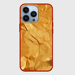 Чехол для iPhone 13 Pro Золотая поверхность камня, цвет: 3D-красный