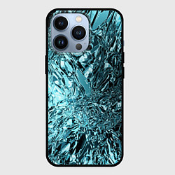 Чехол iPhone 13 Pro Эффект жидкого стекла бирюзовый