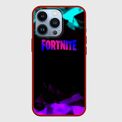 Чехол для iPhone 13 Pro Fortnite neon geometry, цвет: 3D-красный