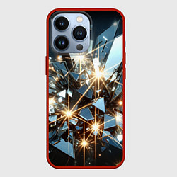 Чехол для iPhone 13 Pro Текстура с осколками, цвет: 3D-красный