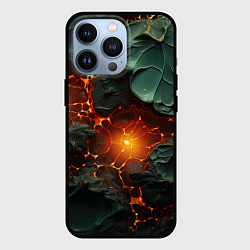 Чехол для iPhone 13 Pro Объемная текстура и лава, цвет: 3D-черный