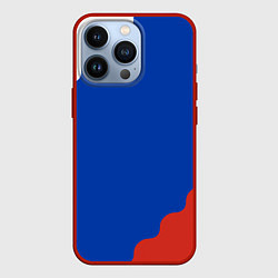 Чехол iPhone 13 Pro Триколор диагональный волнистый