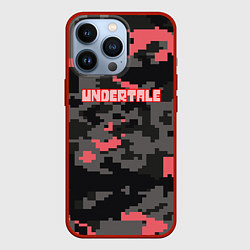 Чехол для iPhone 13 Pro Undertale текстура гейм, цвет: 3D-красный