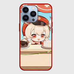 Чехол для iPhone 13 Pro Genshin Impact Кли cute chibi, цвет: 3D-красный