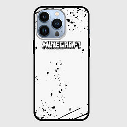 Чехол iPhone 13 Pro Minecraft чёрная краска брызги