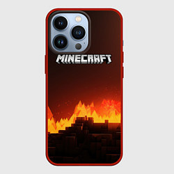 Чехол для iPhone 13 Pro Minecraft огненная стена, цвет: 3D-красный