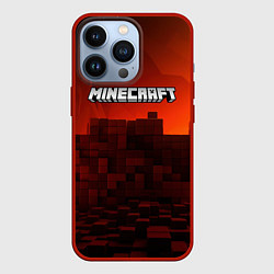 Чехол для iPhone 13 Pro Minecraft огненные кубы, цвет: 3D-красный