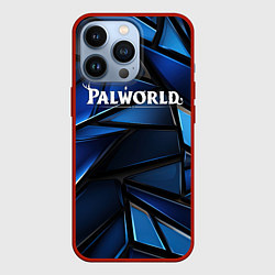 Чехол для iPhone 13 Pro Palworld логотип синий абстрактный фон, цвет: 3D-красный