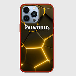 Чехол для iPhone 13 Pro Palworld логотип разлом желтых плит, цвет: 3D-красный