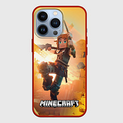 Чехол для iPhone 13 Pro Персонаж Minecraft ниндзя, цвет: 3D-красный