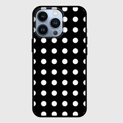 Чехол для iPhone 13 Pro Белый горошек, цвет: 3D-черный