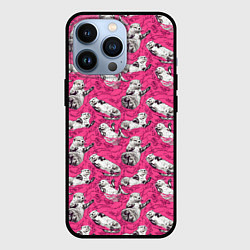 Чехол для iPhone 13 Pro Выдры в розовой воде, цвет: 3D-черный