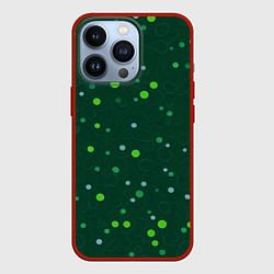 Чехол для iPhone 13 Pro Прикольный горошек зелёный, цвет: 3D-красный